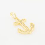 Cubic Zirconia Anchor Cross charm