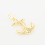 14K Anchor Cross Pendant