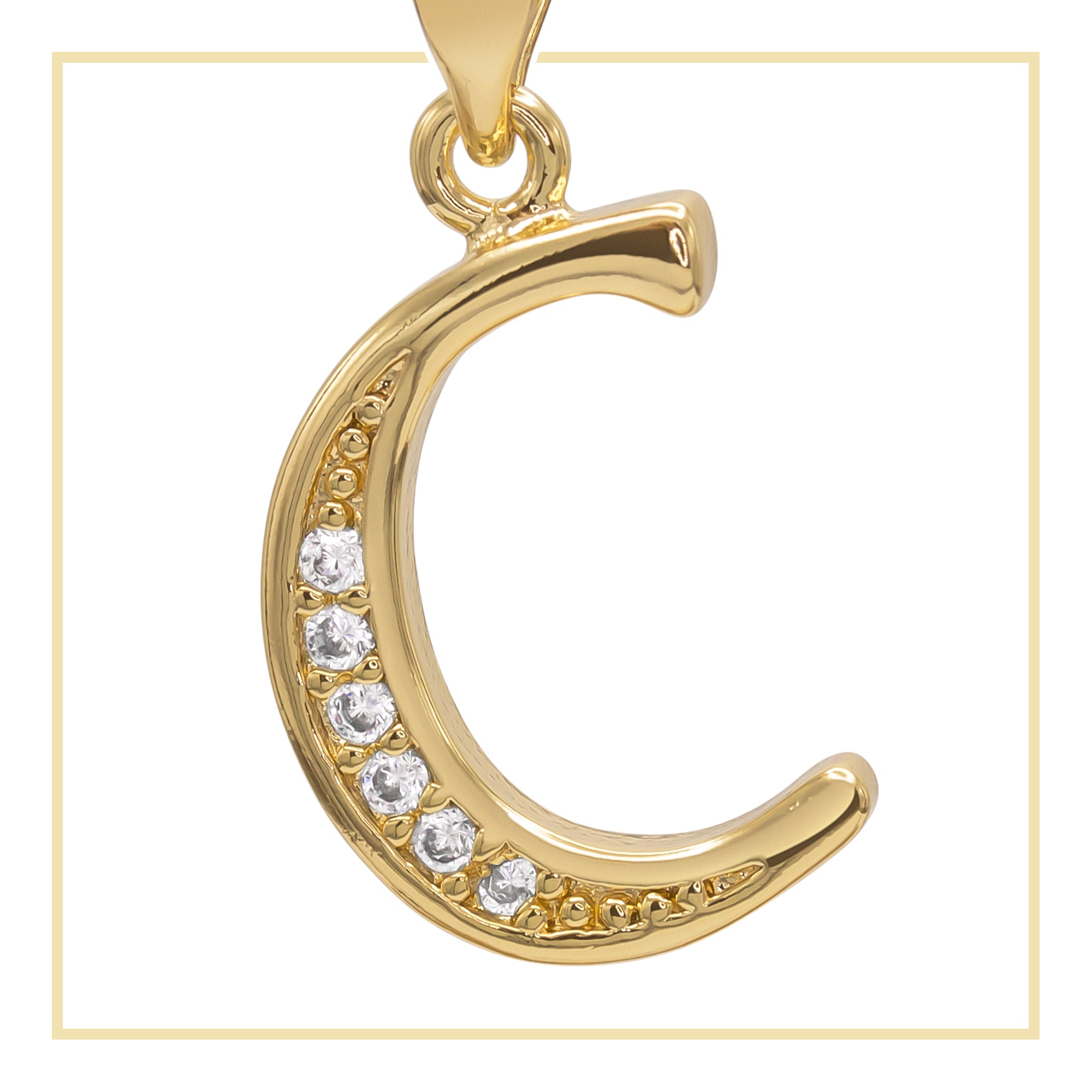 C Letter Initial 14K Gold Filled Letter Pendant