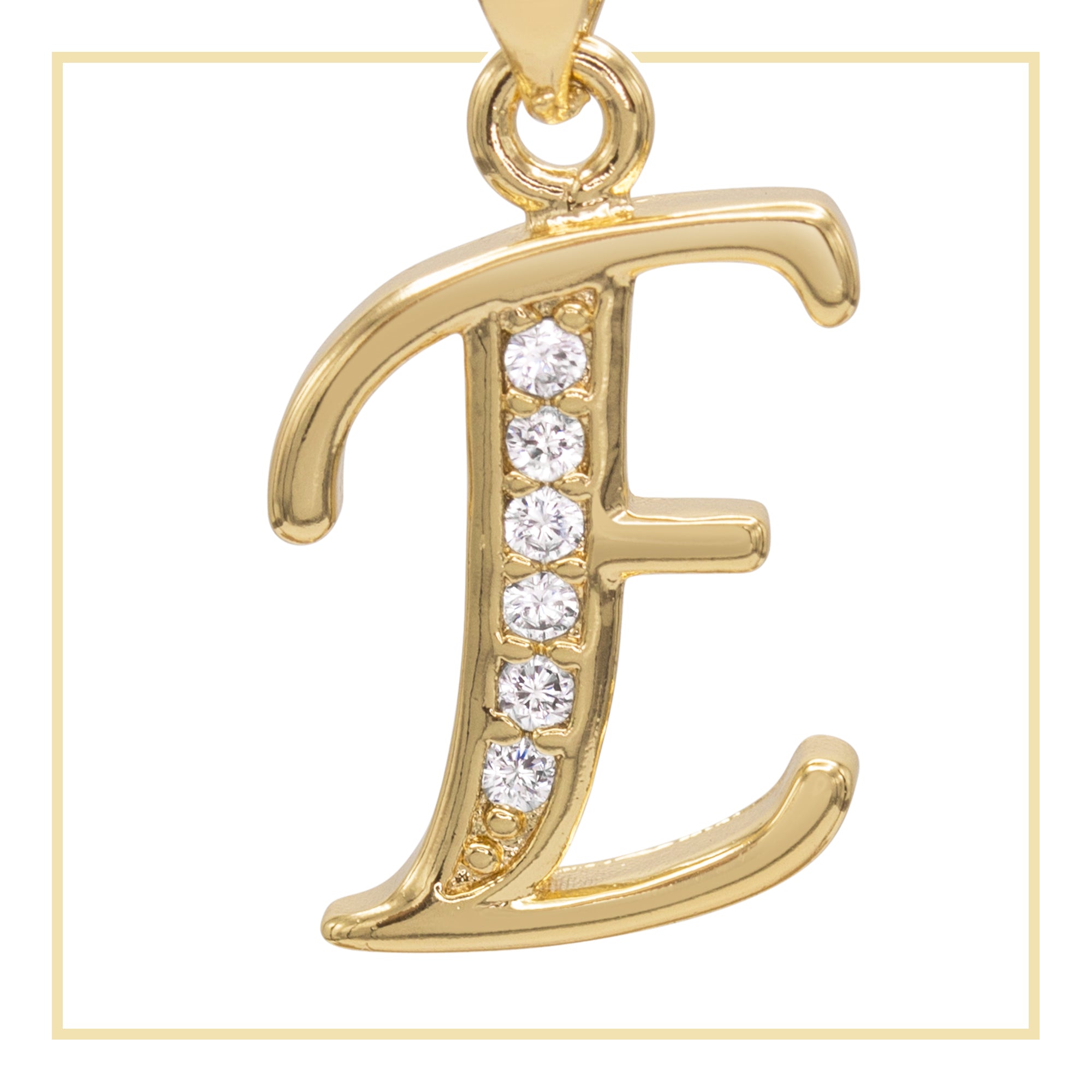 E Letter Initial 14K Gold Filled Letter Pendant