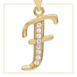 F Letter Initial 14K Gold Filled Letter Pendant