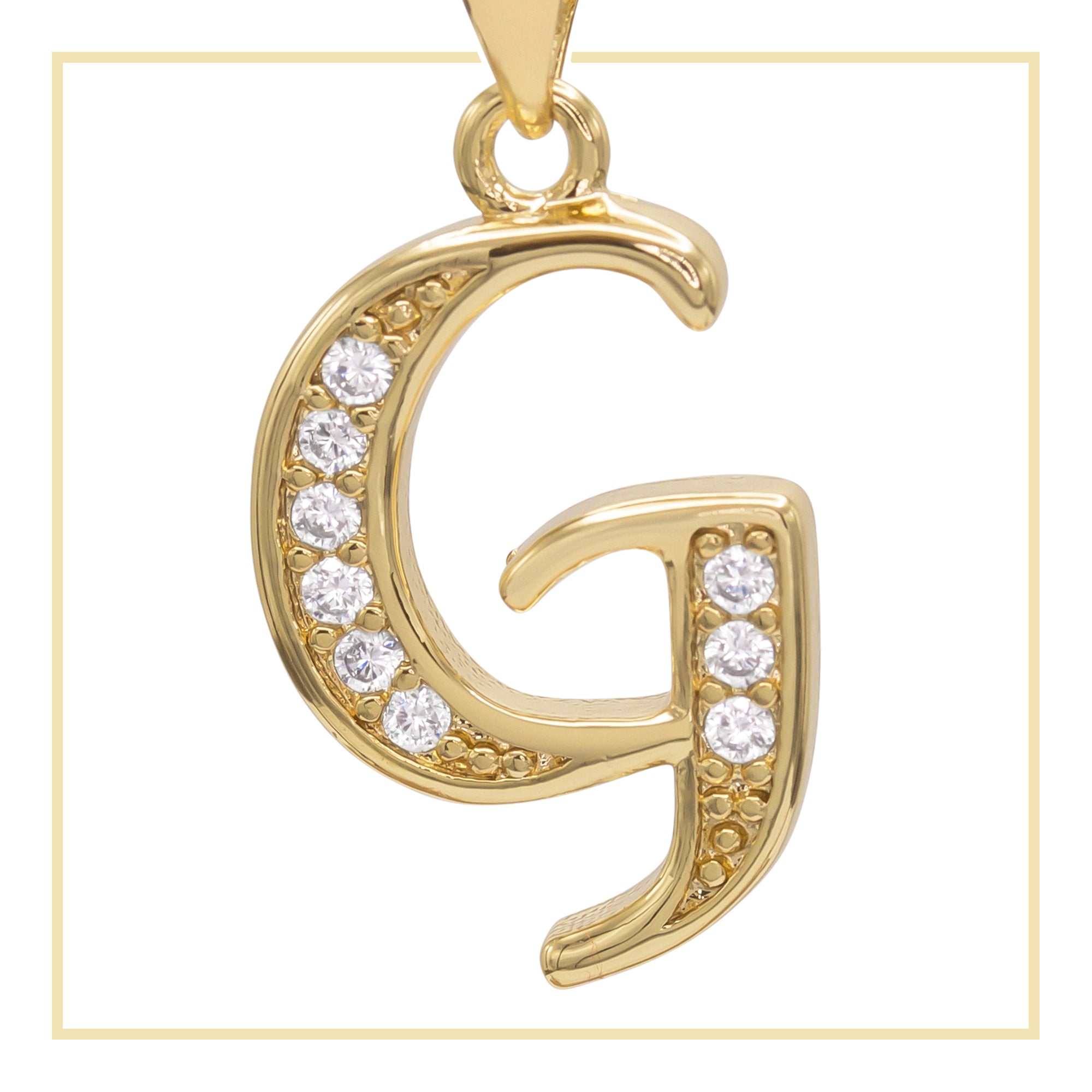 G Letter Initial 14K Gold Filled Letter Pendant