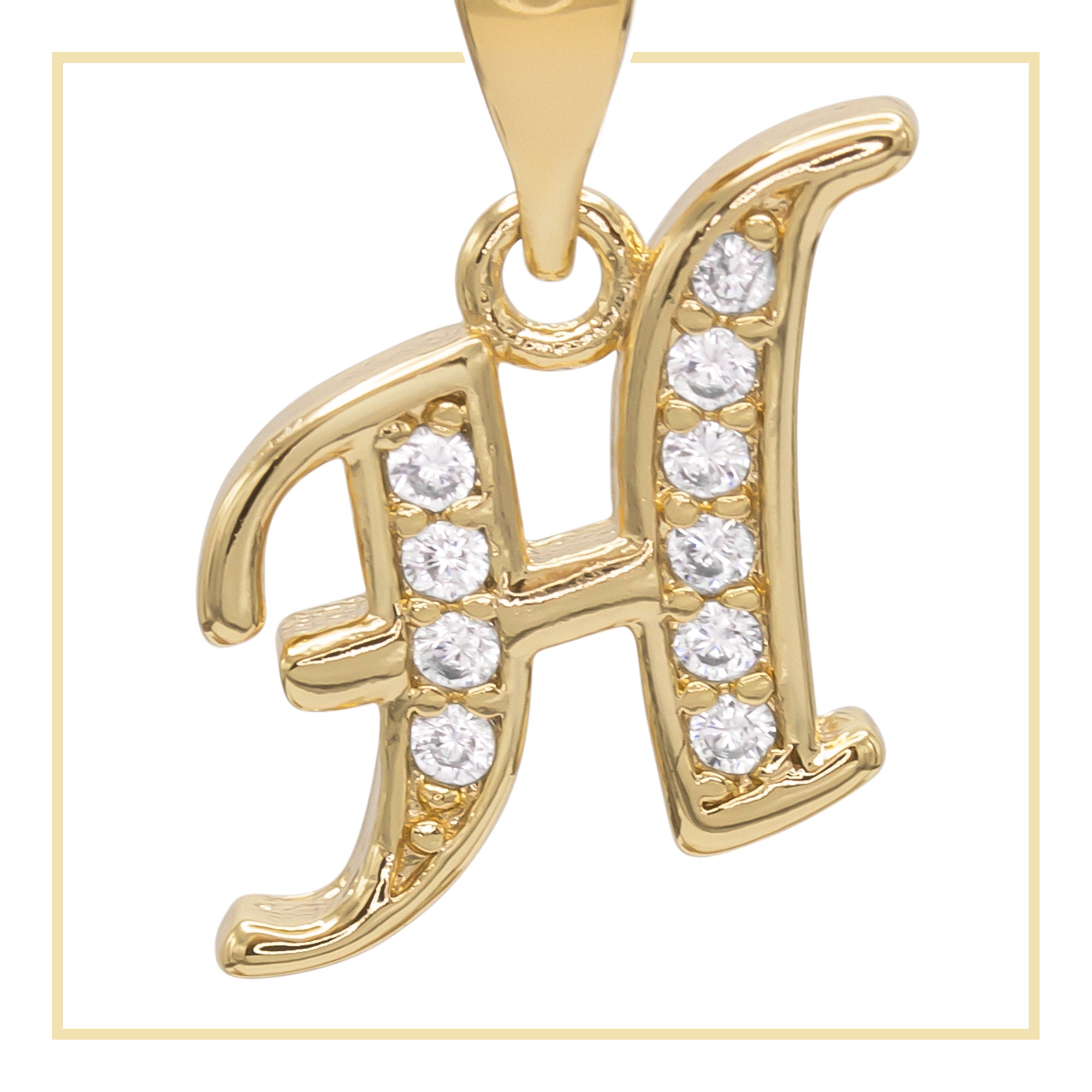 H Letter Initial 14K Gold Filled Letter Pendant
