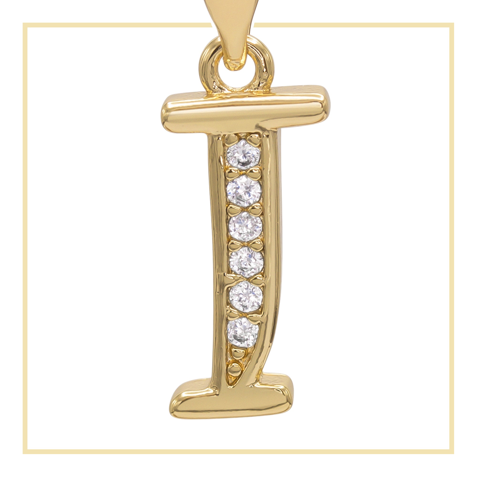 I Letter Initial 14K Gold Filled Letter Pendant