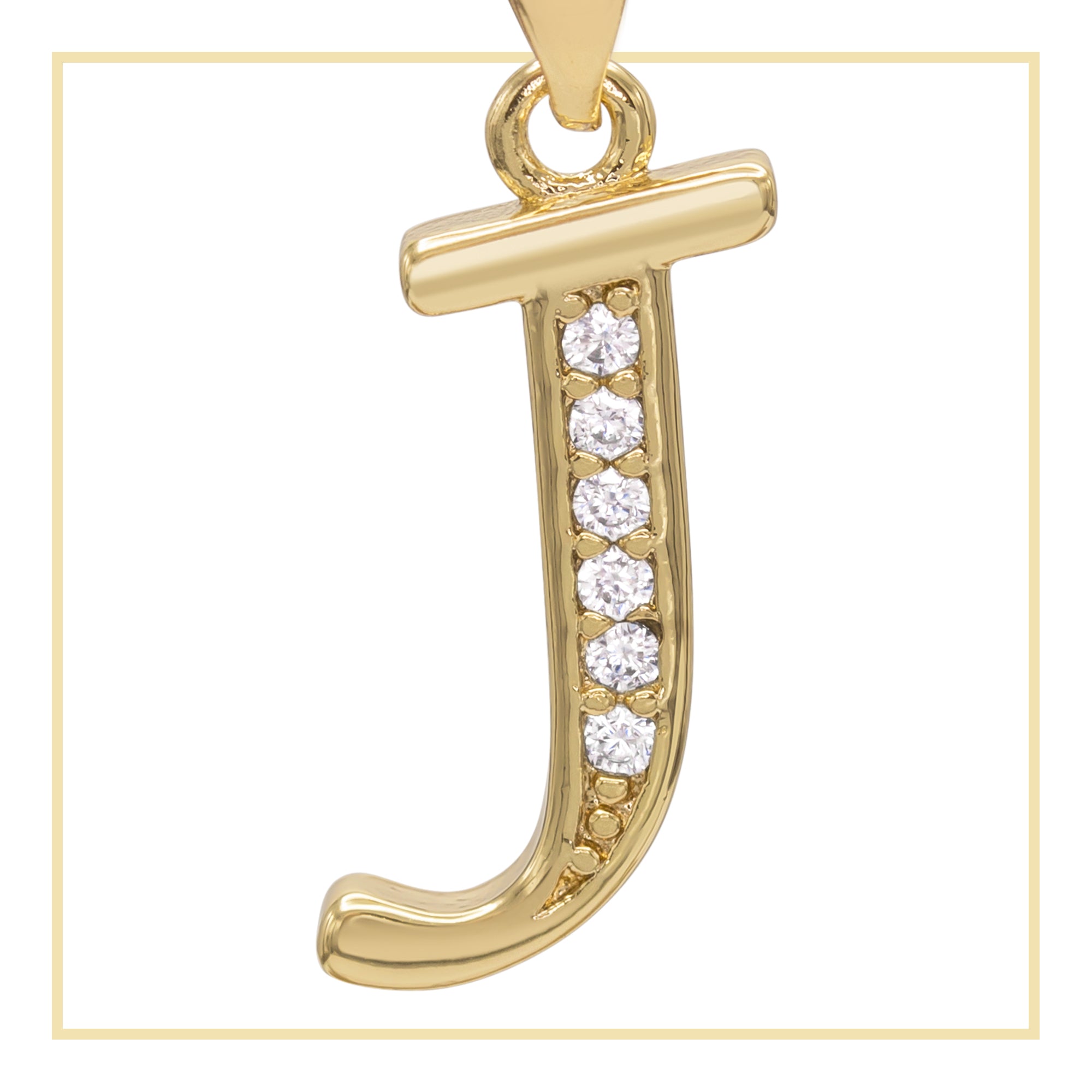 J Letter Initial 14K Gold Filled Letter Pendant