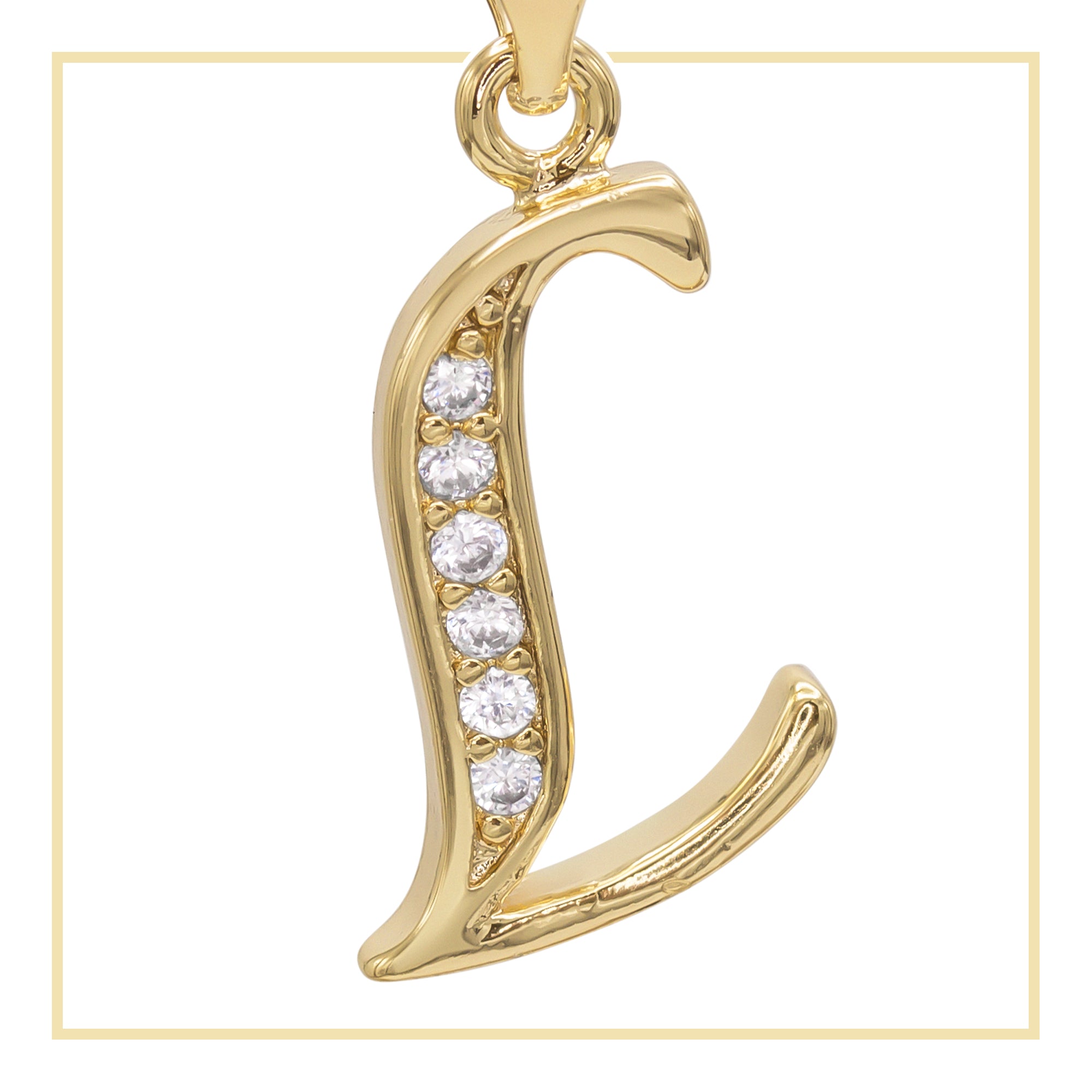 K Letter Initial 14K Gold Filled Letter Pendant