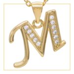 M Letter Initial 14K Gold Filled Letter Pendant