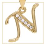 N Letter Initial 14K Gold Filled Letter Pendant