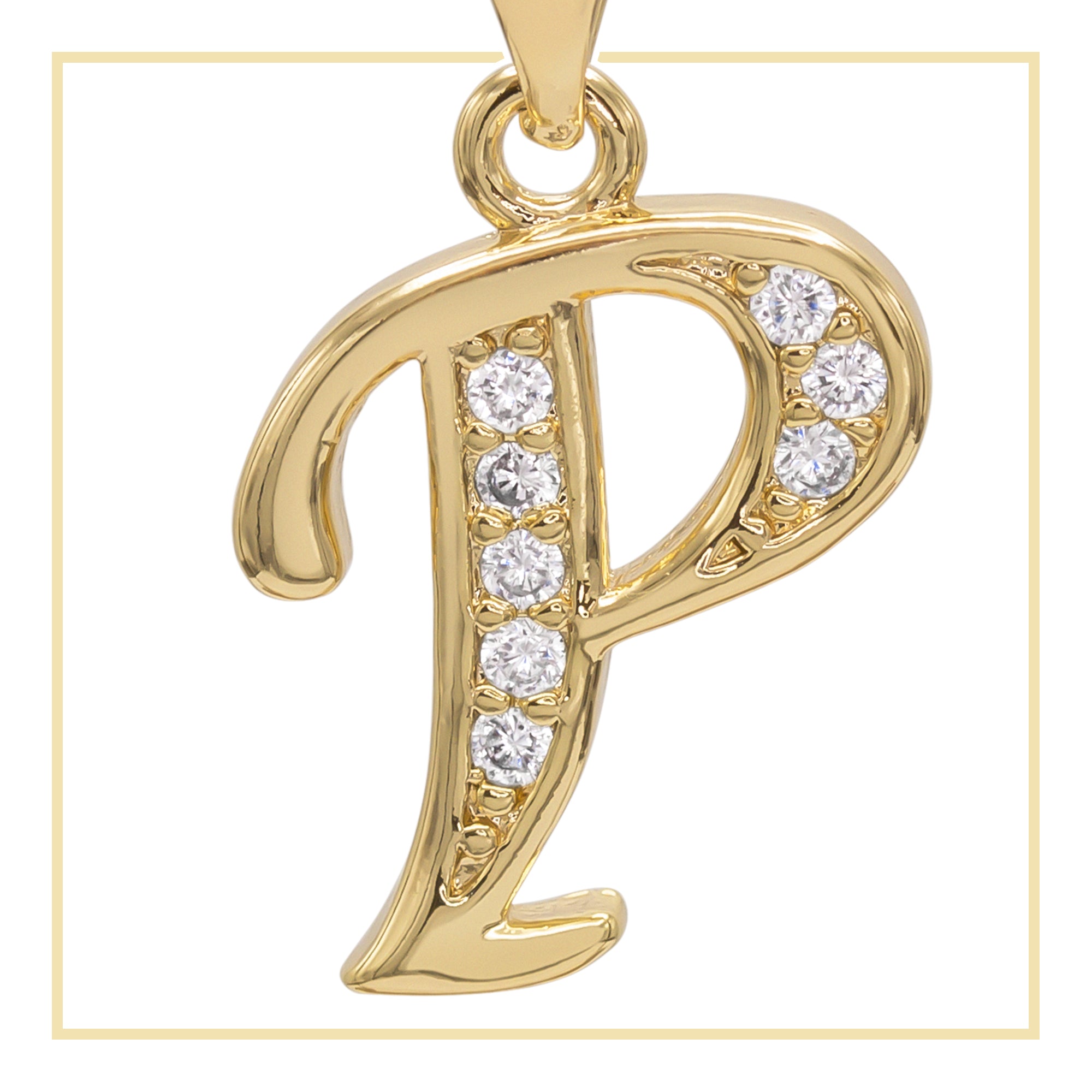 P Letter Initial 14K Gold Filled Letter Pendant