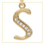S Letter Initial 14K Gold Filled Letter Pendant