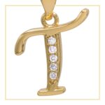 T Letter Initial 14K Gold Filled Letter Pendant
