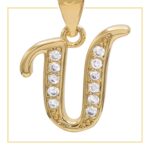 U Letter Initial 14K Gold Filled Letter Pendant