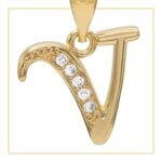 V Letter Initial 14K Gold Filled Letter Pendant