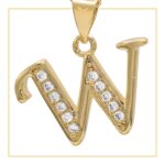 W Letter Initial 14K Gold Filled Letter Pendant