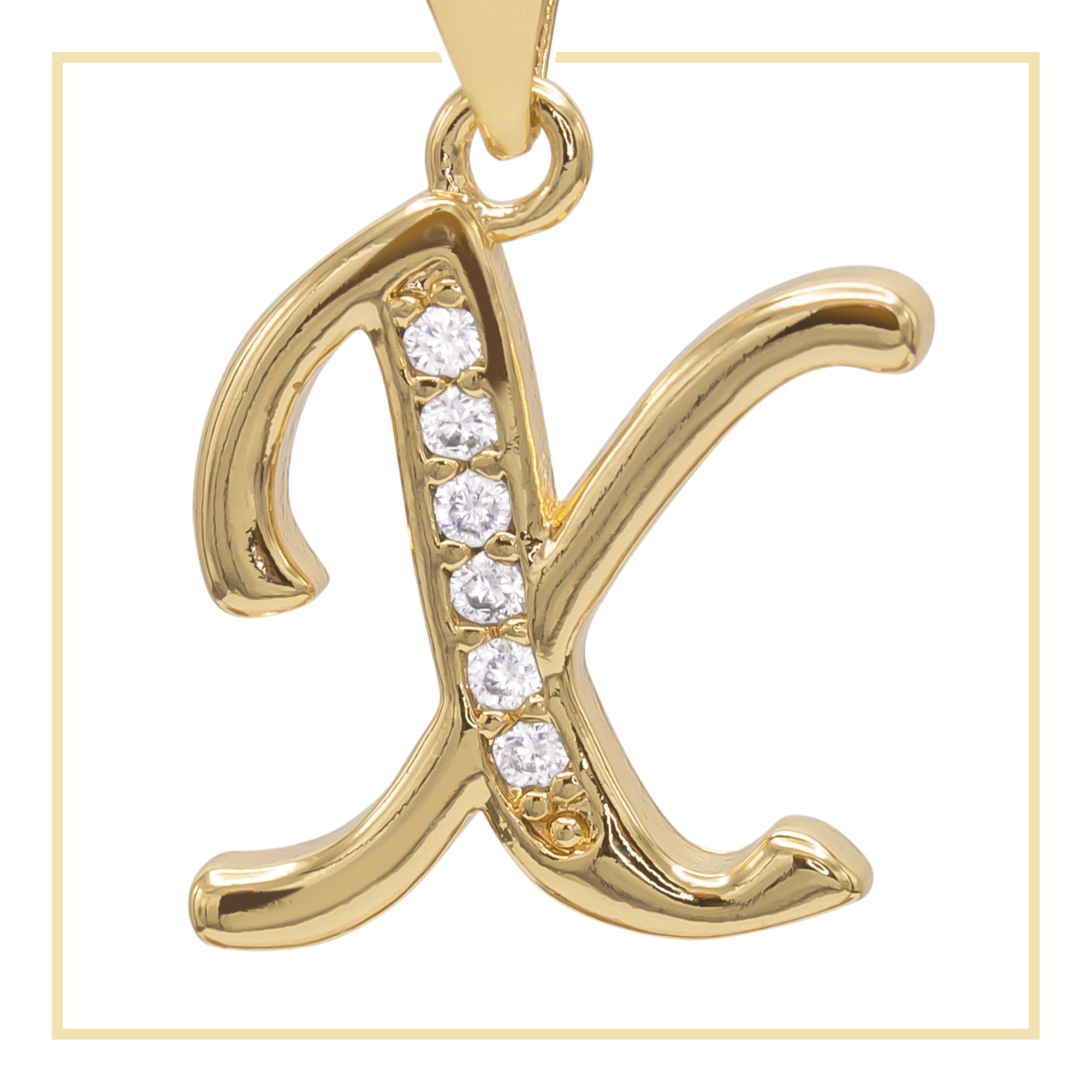 X Letter Initial 14K Gold Filled Letter Pendant