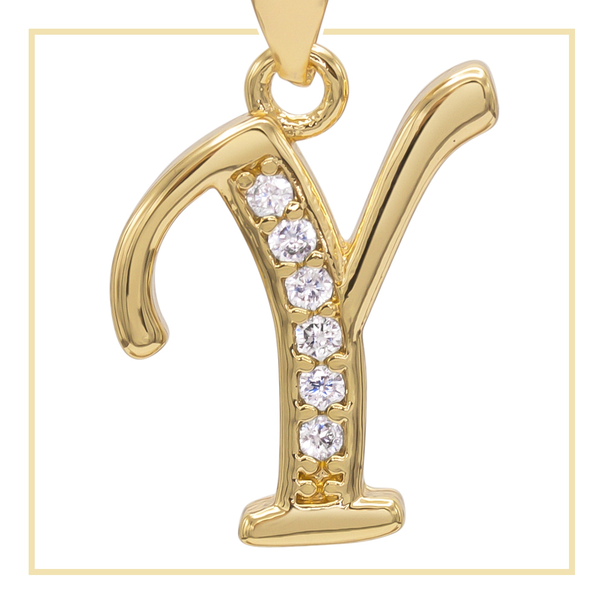 Y Letter Initial 14K Gold Filled Letter Pendant